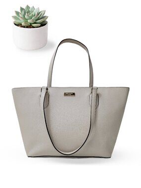 Kate Spade Laurel Way Small Dally Tote Beige Saffiano Leather Shoulder Bag